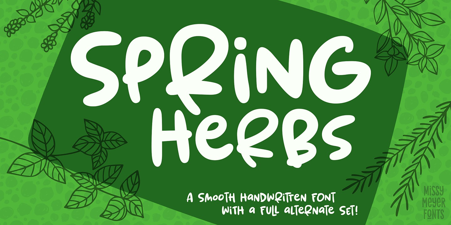 Przykład czcionki Spring Herbs